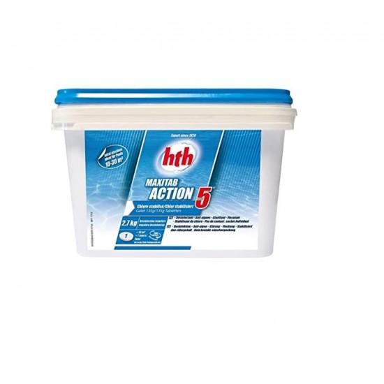 HTH Maxitab Action 5 Chlorine Tablets - 2.7kg